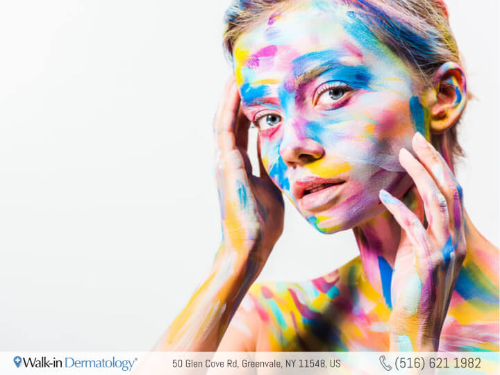 woman with painted face